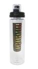 Garrafa Squeeze de Plástico com Tubo Infusor Tampa com Trava 850ML