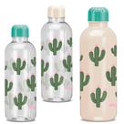 Garrafa squeeze de plastico pet refil cactos 600ml