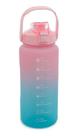 Garrafa Squeeze Em Policarbonato Degradê Rosa E Azul 2 Litros Lyor