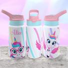 Garrafa Squeeze Infantil De Alumínio Unicórnio Puket com Nome Volta ás Aulas 500ml Garrafa Squeeze Infantil De Alumínio Unicórnio Puket com Nome Volta ás Aulas 500ml