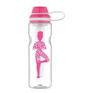 Garrafa Squeeze Le Tritan Dec Ice Tub Yoga com Tubo de Gelo Rosa 750ml