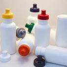 Garrafa Squeeze Plástico Branco Tampa Colorida 550ml - 10uni