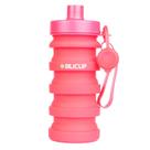Garrafa Squeezer Reutilizavel de Silicone Retrátil 400 Ml - Vermelho
