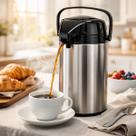 Garrafa Termica 1.9 Litro Inox Pressao Alavanca Conserva Quente Frio Longa Duracao Alça Ergonômica Trava Seguranca Mesa Posta Cozinha Escritorio Bule