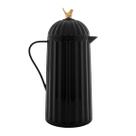 Garrafa Térmica 1 Litro Bule Térmico Preto Bird Para Café Chá Água Quente Fria Chocolate Quente Presente Isolamento Com Ampola De Vidro E Tampa