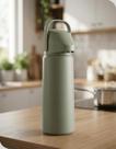 Garrafa Térmica 1,8L Soprano Rubi Pressão Fig Green Antigotejamento