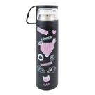 Garrafa Térmica 470ml com Caneca - Estampa Gatinha