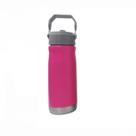 Garrafa Térmica 650 ML Parede Dupla Em Inox e Bico Flip C/ Canudo