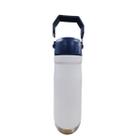 Garrafa Térmica 650 ML Parede Dupla Em Inox e Bico Flip C/ Canudo