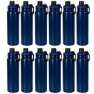 Garrafa Térmica 800ml em Aço Inox Vacuum, Squeeze com Vedação Antivazamento Peneira Removível e Alça, bebida gelada ou quente, 28x8x8cm, KIT 12UN