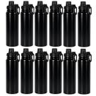 Garrafa Térmica 800ml em Aço Inox Vacuum, Squeeze com Vedação Antivazamento Peneira Removível e Alça, bebida gelada ou quente, 28x8x8cm, KIT 12UN