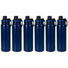 Garrafa Térmica 800ml em Aço Inox Vacuum, Squeeze com Vedação Antivazamento Peneira Removível e Alça, bebida gelada ou quente, 28x8x8cm KIT 6UN Garrafa Térmica 800ml em Aço Inox Vacuum, Squeeze com Vedação Antivazamento Peneira Removível e Alça, bebida gelada ou quente, 28x8x8cm KIT 6UN