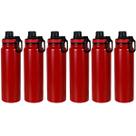 Garrafa Térmica 800ml em Aço Inox Vacuum, Squeeze com Vedação Antivazamento Peneira Removível e Alça, bebida gelada ou quente, 28x8x8cm KIT 6UN Garrafa Térmica 800ml em Aço Inox Vacuum, Squeeze com Vedação Antivazamento Peneira Removível e Alça, bebida gelada ou quente, 28x8x8cm KIT 6UN