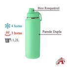 Garrafa Térmica Aço Inox 1.2L Parede Dupla com Alça Flexível e Bico com Tampa Rosqueável