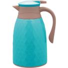 GARRAFA TÉRMICA ÁGUA CAFÉ CHÁ 25x17x14cm 1 LITRO PLÁSTICO AZUL AMPOLA KHENZE VIDRO