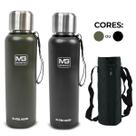 Garrafa Térmica Água Café Suco Aço Inox 1L ou 1,5L Com Bolsa de Transporte Academia Passeio Caminhada Camping Bebida Quente Gelada