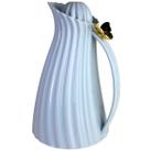 Garrafa Térmica Azul 1L ABS Tampa Dourada Elegante Café