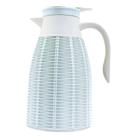 Garrafa térmica azul claro plástico e rattan 1L -Dynasty