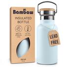 Garrafa Térmica Bambaw 350ml, Garrafa Azul Claro, Garrafa de Aço Inoxidável, Garrafa à Prova de Vazamentos, Garrafa Pequena, Garrafa de Metal, Garrafa para Caminhada - Azul Gelo