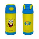 Garrafa Térmica Bob Esponja Nickelodeon Zona Criativa 350ml Cute Escritório Academia Caminhada Cor:Amarelo e AzulNome d