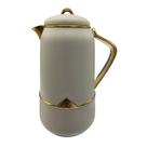 Garrafa Térmica Branca com Dourado 700ml 24x18x14cm