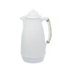 Garrafa Térmica Branco Com Detalhe em Bambu