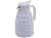 Garrafa Termica Bule Rattan PLástico Branco 1L Lyor
