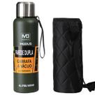Garrafa Térmica Café Suco Água Aço Inox 1L ou 1,5L Bolsa de Transporte Academia Passeio Caminhada Camping Bebida Quente Gelada