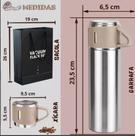 Garrafa Termica Camping Isotermica 500ml+3xícara Caneca Café