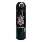 Garrafa Térmica Corinthians 420ml Aço Inox C/ Tampa Trava Click Quente/Frio - Oficial E Licenciado