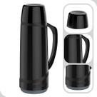 Garrafa Termica De 1 Litro Para Agua Chá Ou Café Preta Lisa