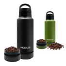 Garrafa Térmica de Água Café Suco Parede Dupla 800ML Divisória Compartimento P/ Café Chá Whey Camping Academia Passeio Caminhada