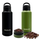 Garrafa Térmica de Café Água Suco 800ML Parede Dupla Divisória Compartimento P/ Café Chá Whey Camping Academia Passeio Caminhada