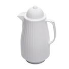 Garrafa térmica de café branca mini 400ml com tampa decorativa para cantinho do café - garrafinha termica chá e cafe com alça cozinha canelada lyor