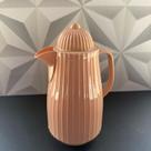 Garrafa térmica de café rosa 400ml com alça canelada decorativa para cozinha cantinho do cafe chá termica mude rose