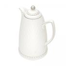Garrafa Térmica de Porcelana Branco/Prata 900ml Wolff Garrafa Térmica de Porcelana Branco/Prata 900ml Wolff