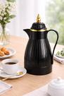 Garrafa Térmica Dubai 1 Litro Preta Detalhe Dourado Café Chá Leite Mesa Posta Elegante Sofisticada Luxo