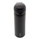 Garrafa Térmica Dupla Parede de Aço Inox com Tampa Flip Preta 410 ml 4683 - Lyor
