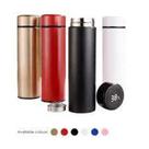 Garrafa termica em inox com termometro copo termico medidor de temperatura display lcd 480ml