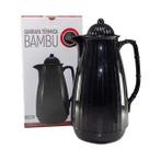 Garrafa Térmica em Plástico Bambu Preta 1L Lyor