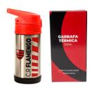 Garrafa Térmica Flamengo 350ml Original Mengão Aço Inox Com Canudo Squeeze Ideal Para Escola Trabalho e Passeios Clio