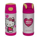Garrafa Térmica Hello Kitty Sanrio Zona Criativa 350ml Cute Escritório Academia Caminhada Cor:Branco e RosaNome do Dese