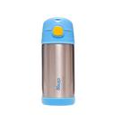 Garrafa Térmica Infantil Inox Com Canudo Azul Dupla Camada