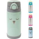 Garrafa Térmica Infantil Inox Parede Dupla C/ Canudo 400ml Buba