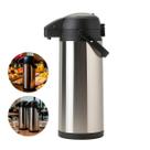 Garrafa Térmica Inox 1,9 Litro Sistema Pressão Quente 12h Inox E Preto Garrafa Térmica Inox 1,9 Litro Sistema Pressão Quente 12h Inox E Preto