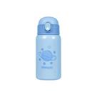 Garrafa termica inox 400ml com canudo azul/planeta - pimpolho