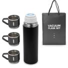 Garrafa Térmica Inox 500ml 3 Copos Parede Dupla Preto