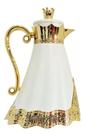 Garrafa Térmica Inox Branca Com Dourado Princesa Coroa 0.7l