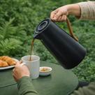 Garrafa Térmica Kyoto 1 Litro Preta Isolamento Térmico Café Chá Suco Viagem Portátil