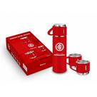 Garrafa Térmica Metal Inox Internacional Com 3 Canecas 420ml 12h Quente E Frio - Brasfoot Garrafa Térmica Metal Inox Internacional Com 3 Canecas 420ml 12h Quente E Frio - Brasfoot